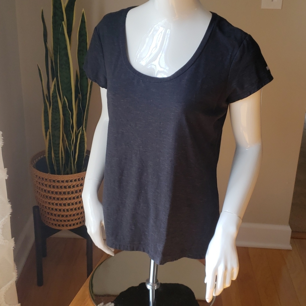 Columbia Scoop Neck Tee Heather Black